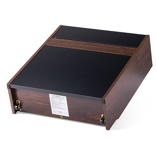 ケーブルボックス タップボックス ルーター収納 木製 ケーブル収納 大型タップ収納 スマホスタンド ダークブラウン