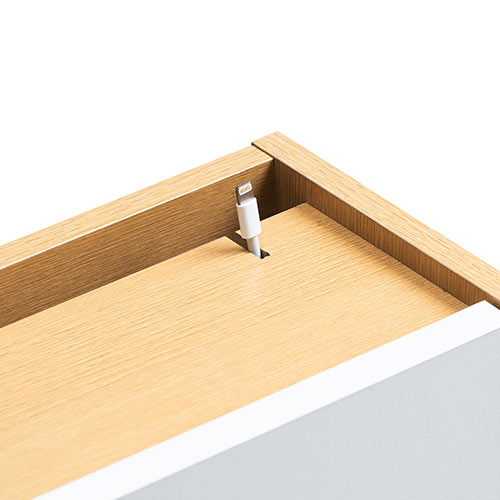 ケーブルボックス タップボックス ルーター収納 木製 ケーブル収納 大型タップ収納 スマホスタンド ライトブラウン