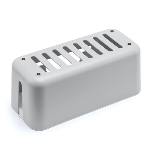 ケーブルボックス タップボックス スリム 小型 スマホスタンド タブレットスタンド グレー