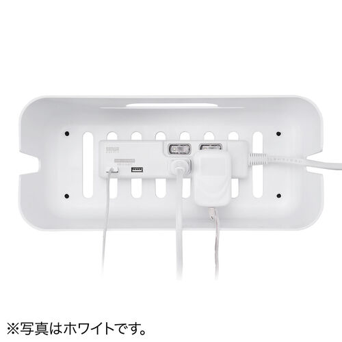 ケーブルボックス タップボックス スリム 小型 スマホスタンド タブレットスタンド グレー