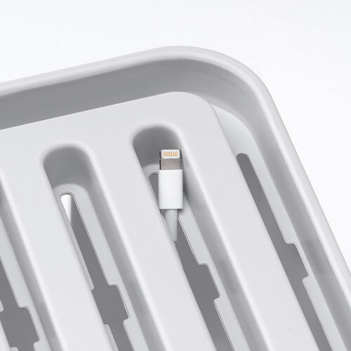 ケーブルボックス タップボックス スリム 小型 スマホスタンド タブレットスタンド  ホワイト