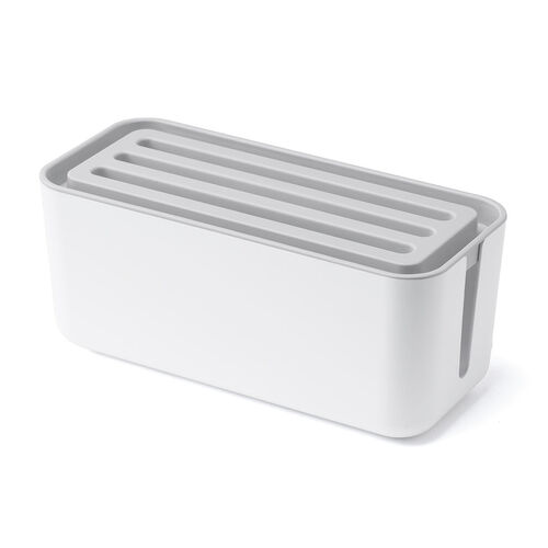 ケーブルボックス タップボックス スリム 小型 スマホスタンド タブレットスタンド  ホワイト