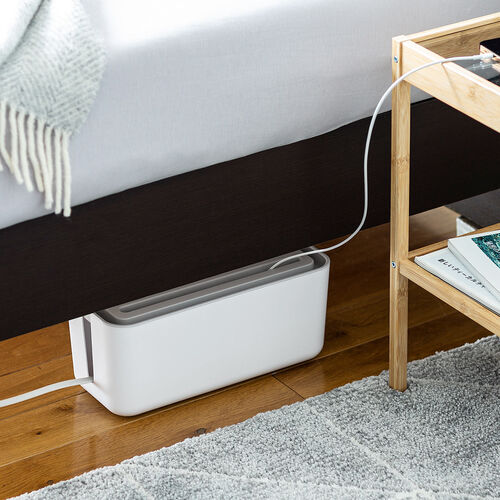 ケーブルボックス タップボックス スリム 小型 スマホスタンド タブレットスタンド  ホワイト