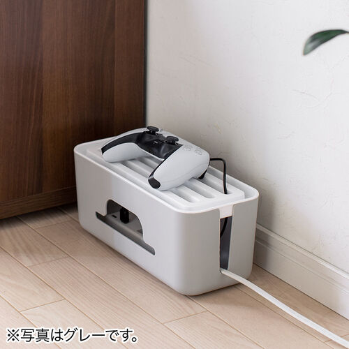 ケーブルボックス タップボックス スリム 小型 スマホスタンド タブレットスタンド  ホワイト