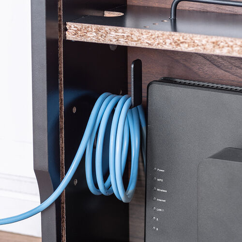 ルーター収納ボックス（大型ワイドタイプ・幅65cm・木製・スリム・壁面収納・ケーブルボックス・ダークブラウン）CB041DBRM