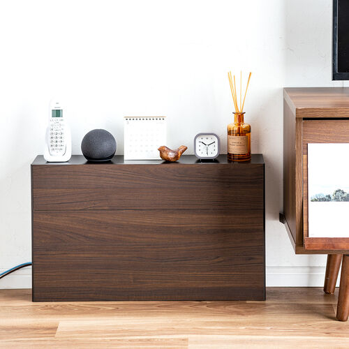 ルーター収納ボックス（大型ワイドタイプ・幅65cm・木製・スリム・壁面収納・ケーブルボックス・ダークブラウン）CB041DBRM