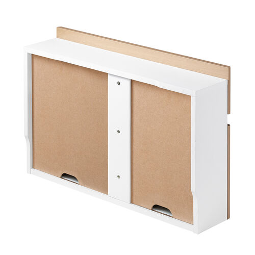 ルーター収納ボックス（大型ワイドタイプ・幅65cm・木製・スリム・壁面収納・ケーブルボックス・ライトブラウン）ライトブラウン