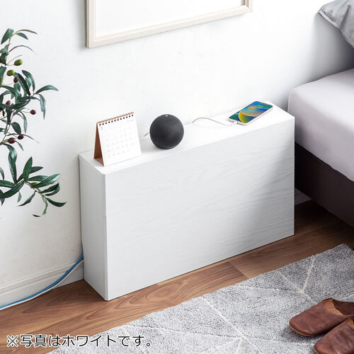 ルーター収納ボックス（大型ワイドタイプ・幅65cm・木製・スリム・壁面収納・ケーブルボックス・ライトブラウン）ライトブラウン