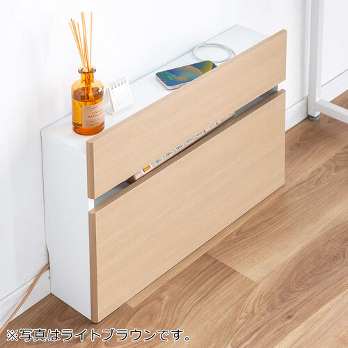 ルーター収納ボックス（大型ワイドタイプ・幅65cm・木製・スリム・壁面収納・ケーブルボックス・ホワイト）