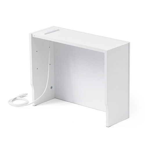 ルーター収納ボックス（コンセント付き・幅50cm・木製・スリム・壁面収納・ケーブルボックス・電話台・ホワイト）