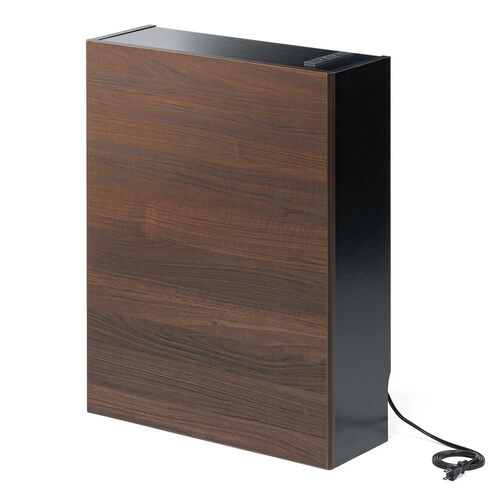 ルーター収納ボックス（ケーブルボックス・幅50cm・高さ65cm・コンセント付き・木製・スリム・壁面収納・電話台・ダークブラウン）