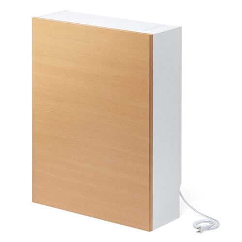 ルーター収納ボックス（ケーブルボックス・幅50cm・高さ65cm・コンセント付き・木製・スリム・壁面収納・電話台・ライトブラウン）