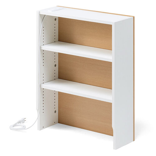 ルーター収納ボックス（ケーブルボックス・幅50cm・高さ65cm・コンセント付き・木製・スリム・壁面収納・電話台・ライトブラウン）