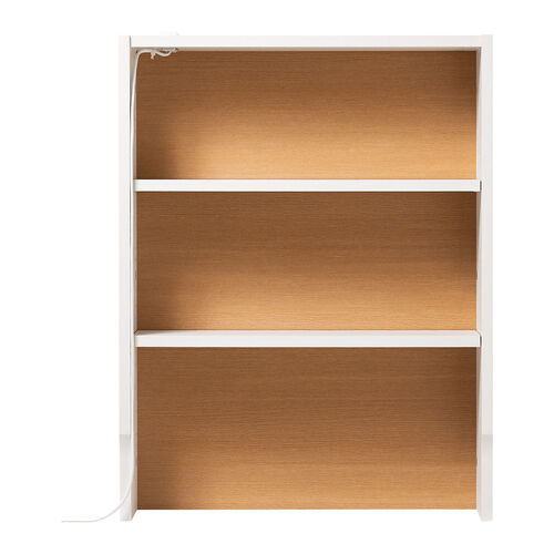 ルーター収納ボックス（ケーブルボックス・幅50cm・高さ65cm・コンセント付き・木製・スリム・壁面収納・電話台・ライトブラウン）