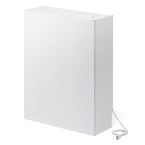 ルーター収納ボックス（ケーブルボックス・幅50cm・高さ65cm・コンセント付き・木製・スリム・壁面収納・電話台・ホワイト）