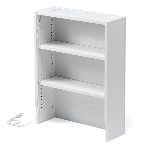 ルーター収納ボックス（ケーブルボックス・幅50cm・高さ65cm・コンセント付き・木製・スリム・壁面収納・電話台・ホワイト）