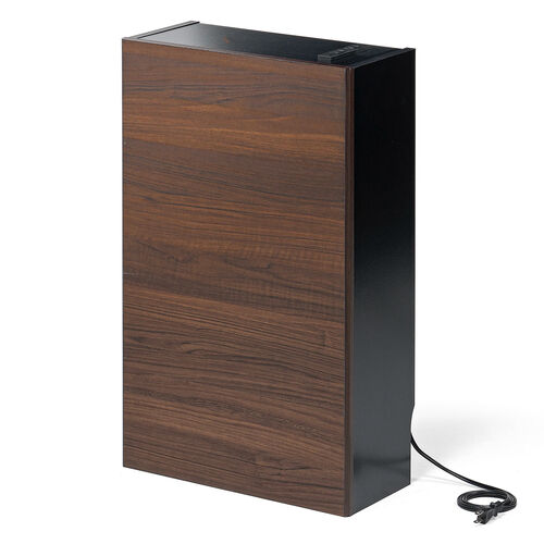 ルーター収納ボックス（ケーブルボックス・幅40cm・高さ65cm・コンセント付き・木製・スリム・壁面収納・電話台・ダークブラウン）