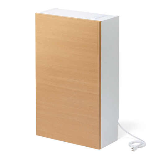 ルーター収納ボックス（ケーブルボックス・幅40cm・高さ65cm・コンセント付き・木製・スリム・壁面収納・電話台・ライトブラウン）