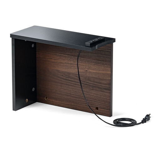 ルーター収納ボックス（ケーブルボックス・幅40cm・高さ33cm・コンセント付き・木製・スリム・角置き・コーナー・壁面収納・電話台・ダークブラウン）