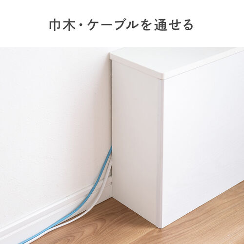 ルーター収納ボックス（ケーブルボックス・幅40cm・高さ33cm・コンセント付き・木製・スリム・角置き・コーナー・壁面収納・電話台・ダークブラウン）