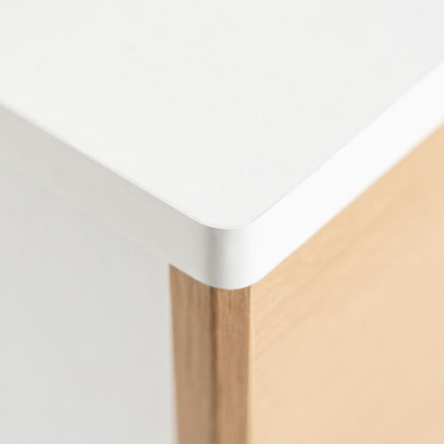 ルーター収納ボックス（ケーブルボックス・幅40cm・高さ33cm・コンセント付き・木製・スリム・壁面収納・角置き・コーナー・電話台・ライトブラウン）