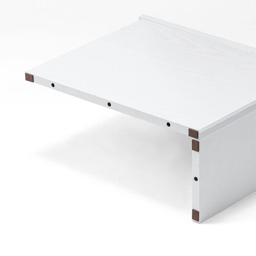 ルーター収納ボックス（ケーブルボックス・幅40cm・高さ33cm・コンセント付き・木製・スリム・壁面収納・角置き・コーナー・電話台・ホワイト）