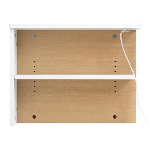 ルーター収納ボックス（ケーブルボックス・幅50cm・高さ38.5cm・コンセント付き・木製・スリム・壁面収納・角置き・コーナー・電話台・ライトブラウン）