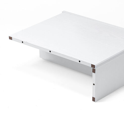 ルーター収納ボックス（ケーブルボックス・幅50cm・高さ38.5cm・コンセント付き・木製・スリム・壁面収納・角置き・コーナー・電話台・ホワイト）