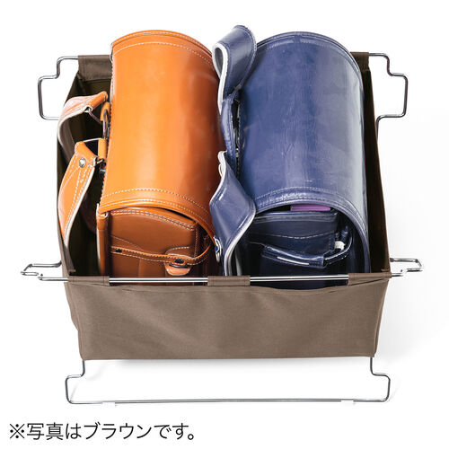 カバン置き（おりたたみ・オフィス・収納ボックス・荷物置き・荷物入れ・手荷物収納・カバン入れ・スタッキング対応・幅50cm・奥行33cm・ブラック・Mサイズ ）