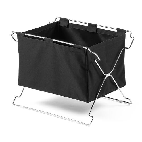 カバン置き（おりたたみ・オフィス・収納ボックス・荷物置き・荷物入れ・手荷物収納・カバン入れ・スタッキング対応・幅50cm・奥行33cm・ブラック・Mサイズ ）