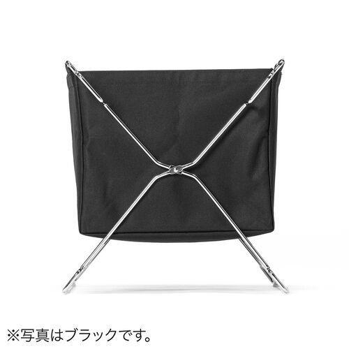 カバン置き（おりたたみ・オフィス・収納ボックス・荷物入れ・手荷物収納・カバン入れ・スタッキング対応・幅50cm・奥行33cm・ブラウン・Mサイズ）