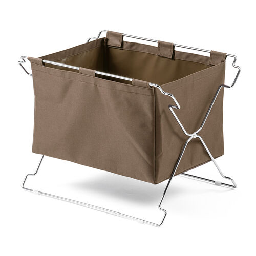 カバン置き（おりたたみ・オフィス・収納ボックス・荷物入れ・手荷物収納・カバン入れ・スタッキング対応・幅50cm・奥行33cm・ブラウン・Mサイズ）