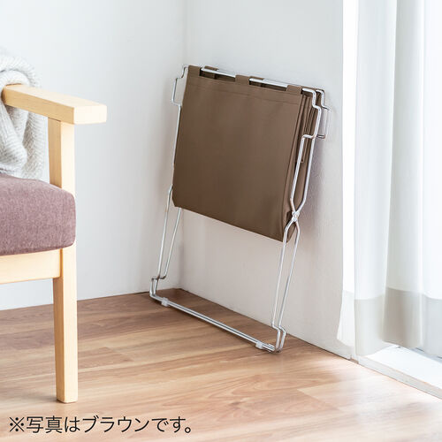 荷物置き（折りたたみ・荷物入れ・手荷物収納・カバン入れ・スタッキング対応・幅55cm・奥行33cm・ブラック・Lサイズ）