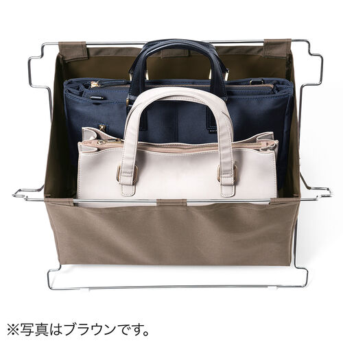 荷物置き（折りたたみ・荷物入れ・手荷物収納・カバン入れ・スタッキング対応・幅55cm・奥行33cm・ブラック・Lサイズ）