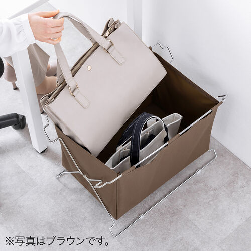 荷物置き（折りたたみ・荷物入れ・手荷物収納・カバン入れ・スタッキング対応・幅55cm・奥行33cm・ブラック・Lサイズ）