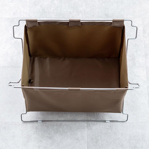 荷物置き（折りたたみ・荷物入れ・手荷物収納・カバン入れ・スタッキング対応・幅55cm・奥行33cm・ブラウン・Lサイズ）