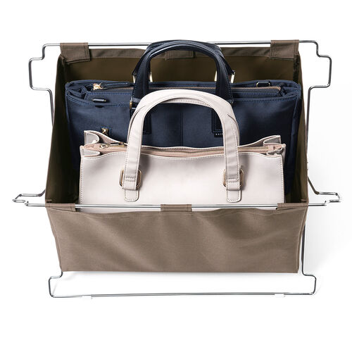 荷物置き（折りたたみ・荷物入れ・手荷物収納・カバン入れ・スタッキング対応・幅55cm・奥行33cm・ブラウン・Lサイズ）