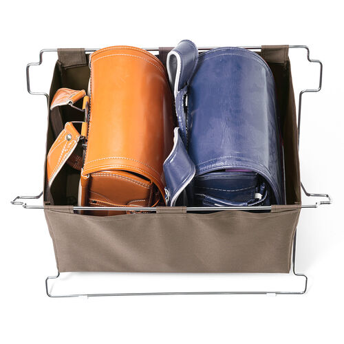 荷物置き（折りたたみ・荷物入れ・手荷物収納・カバン入れ・スタッキング対応・幅55cm・奥行33cm・ブラウン・Lサイズ）