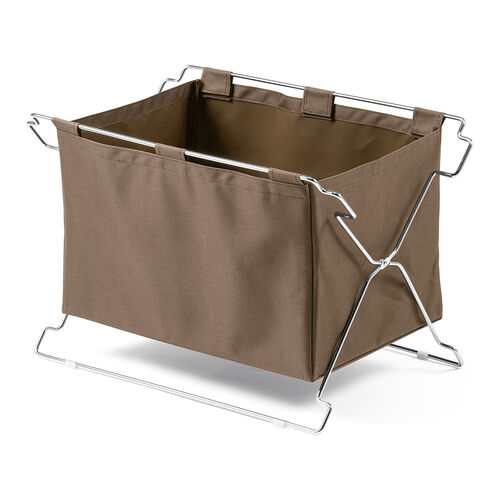 荷物置き（折りたたみ・荷物入れ・手荷物収納・カバン入れ・スタッキング対応・幅55cm・奥行33cm・ブラウン・Lサイズ）