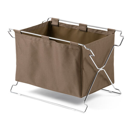 荷物置き（折りたたみ・荷物入れ・手荷物収納・カバン入れ・スタッキング対応・幅55cm・奥行33cm・ブラウン・Lサイズ）