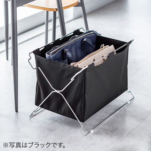荷物置き（折りたたみ・荷物入れ・手荷物収納・カバン入れ・スタッキング対応・幅55cm・奥行33cm・ブラウン・Lサイズ）