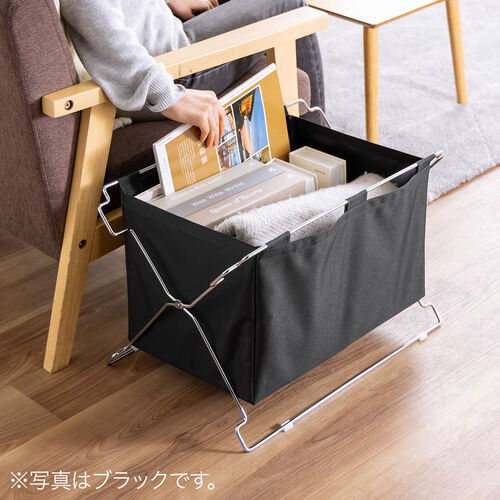 荷物置き（折りたたみ・荷物入れ・手荷物収納・カバン入れ・スタッキング対応・幅55cm・奥行33cm・ブラウン・Lサイズ）