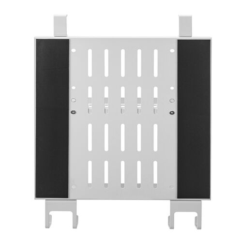 デスク下収納ラック（Mサイズ・幅27cm・2段タイプ・クランプ・マグネット・木ネジ取付け・スチール製・フック・棚板付き・ケーブルトレー・ホワイト）