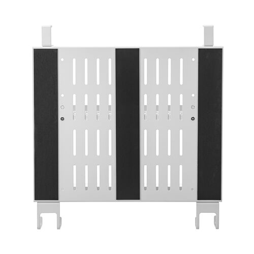デスク下収納ラック（Lサイズ・幅40cm・2段タイプ・クランプ・マグネット・木ネジ取付け・スチール製・フック・棚板付き・ケーブルトレー・ホワイト）
