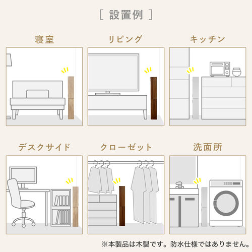 隙間収納ラック（スリムワゴン・幅12cm・高さ80cm・タップ収納・充電ステーション・配線整理・ルーター・Wi-Fi・Nintendo Switch・モデム・扉付き・木製・5段・ホワイト）