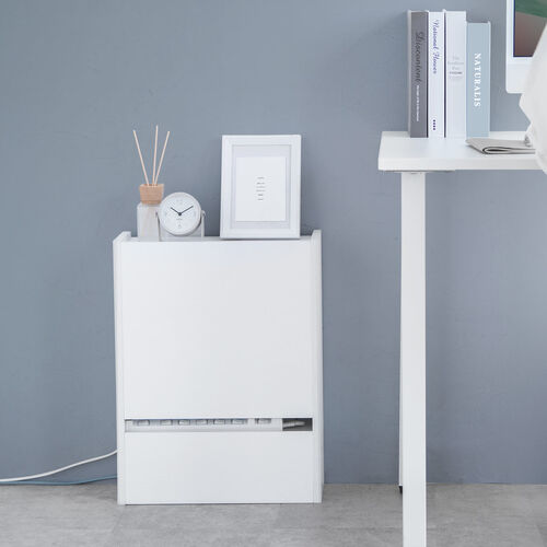 ルーター収納ボックス（ケーブルボックス・幅40cm・高さ52.4cm・充電ステーション・大型ルーター・Wi-Fi モデム・扉付き・木製・2段・ダークブラウン）