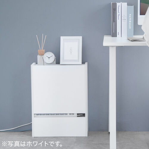 ルーター収納ボックス（ケーブルボックス・幅40cm・高さ52.4cm・充電ステーション・大型ルーター・Wi-Fi モデム・扉付き・木製・2段・ライトブラウン）