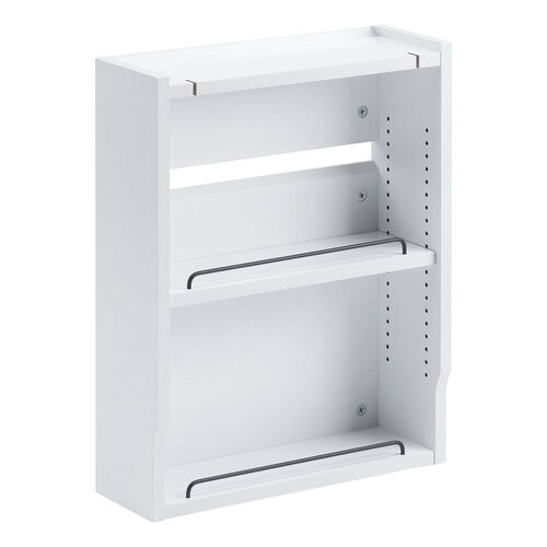 ルーター収納ボックス（ケーブルボックス・幅40cm・高さ52.4cm・充電ステーション・大型ルーター・Wi-Fi モデム・扉付き・木製・2段・ホワイト）