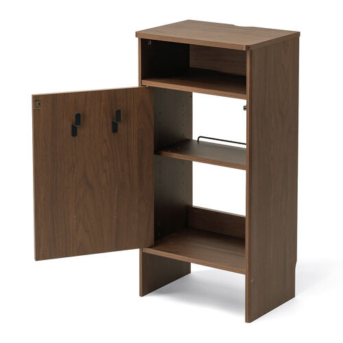 ロボット掃除機収納ボックス（自動ゴミ収集機能付き機種対応・ダストボックス対応・ルンバ基地・ルーター収納・ケーブル収納・タップボックス・充電ステーション・木製・3段・高さ85cm・ダークブラウン）