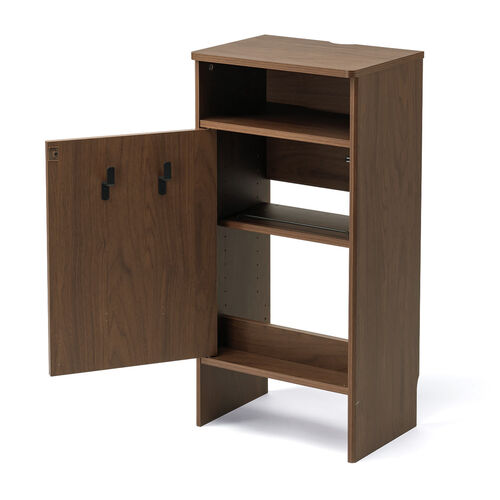 ロボット掃除機収納ボックス（自動ゴミ収集機能付き機種対応・ダストボックス対応・ルンバ基地・ルーター収納・ケーブル収納・タップボックス・充電ステーション・木製・3段・高さ85cm・ダークブラウン）